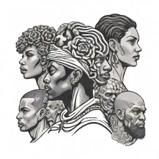 Different Black People With 8 Heads