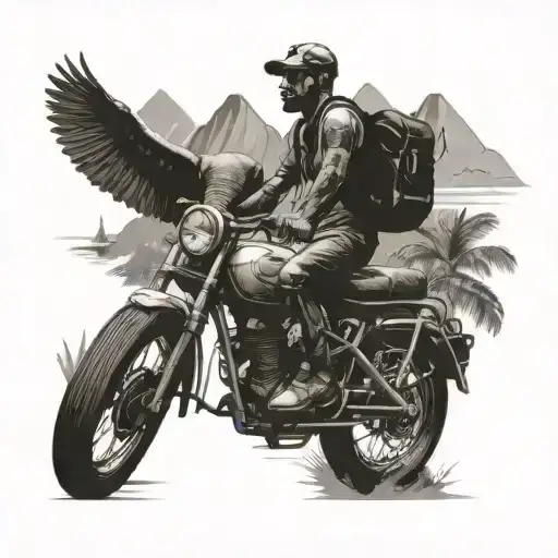 A Bike Rider With Mountains And Travel Destinations And Elephant