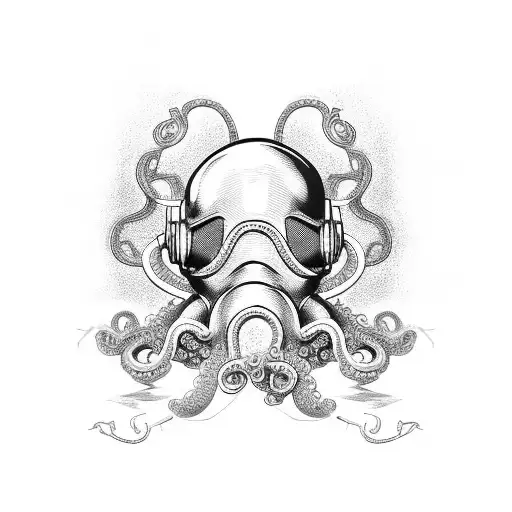 Diver Helmet With Octopus Tentacles