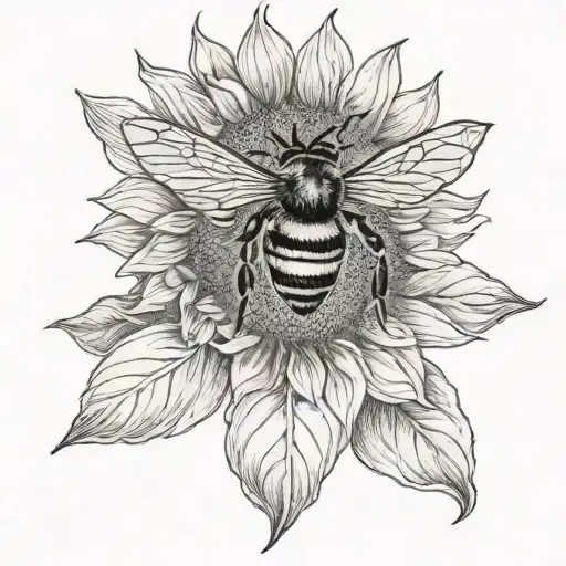 Bee With Sunflower