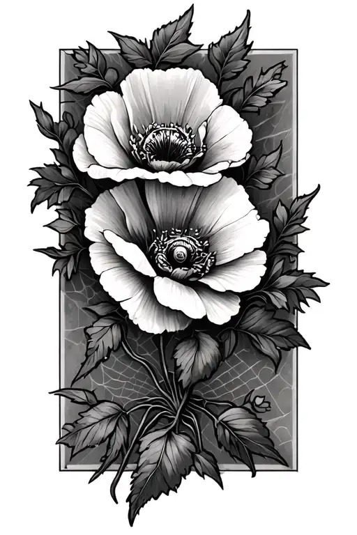 Poppy Vine And Spiderweb