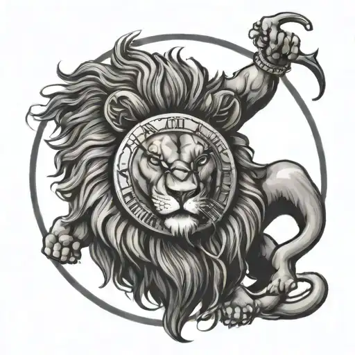 Lion With A Clock Face