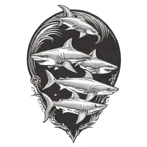 3 Sharks Playing Together Symbolizing The Client's