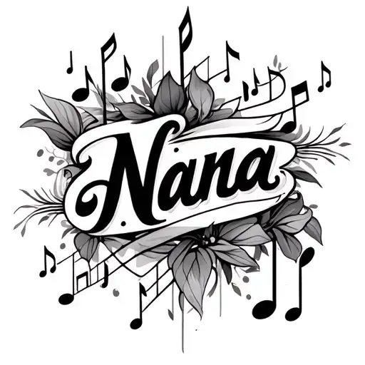 Nana Words And Music Notes