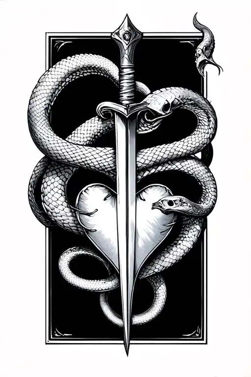 Dagger Heart Snake Wrapped