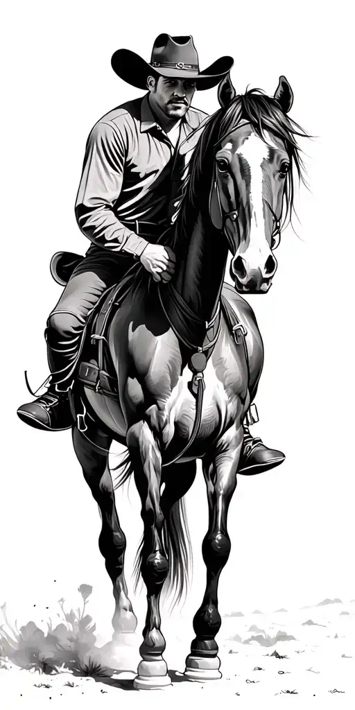 Horse And Cowboy Rodeo Cowboy For My Deceased Brother