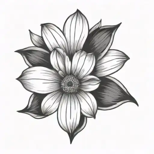 A Traditional Style Daisy Flower Tattoo Withs Tem