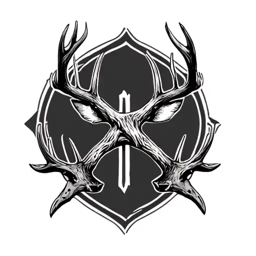 Deer Antlers With Cross