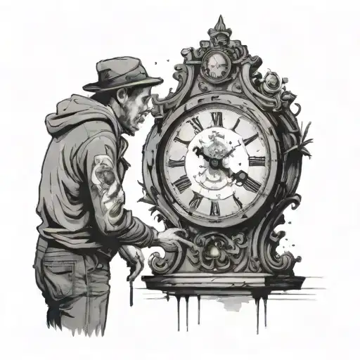 A Man Goes To A Broken Clock And The Family Members Watch Him