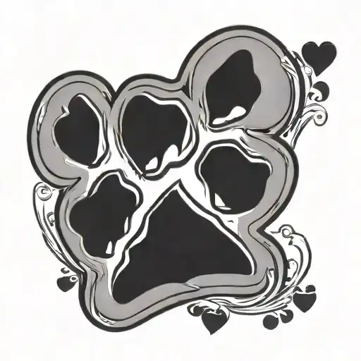 Small Dog Paw Print With Heart Above It