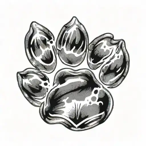 Small Dog Paw Print With Heart Above It On The Left