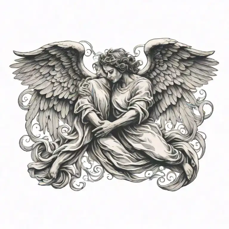 Flying Angel Holding Hands Reaching Towards Living A Fulfilling