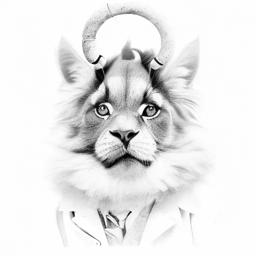 A Black-grey Portrait Of A Veterinarian Caring For A Group Of Adorable Circus Animals