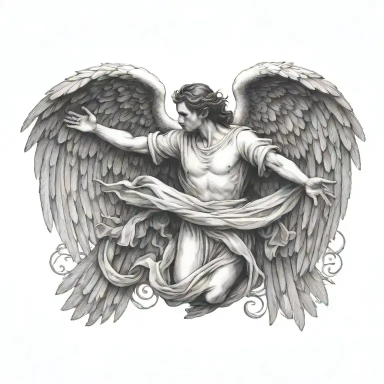 Flying Angel Holding Hands Reaching Towards Living A Fulfilling