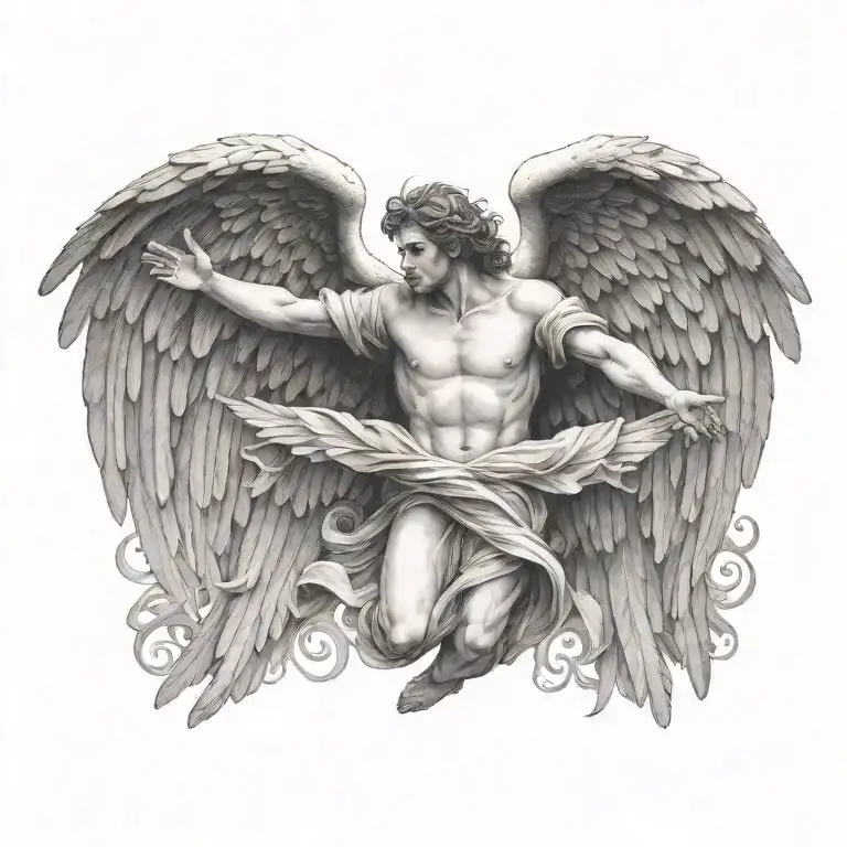 Flying Angel Holding Hands Reaching Towards Living A Fulfilling