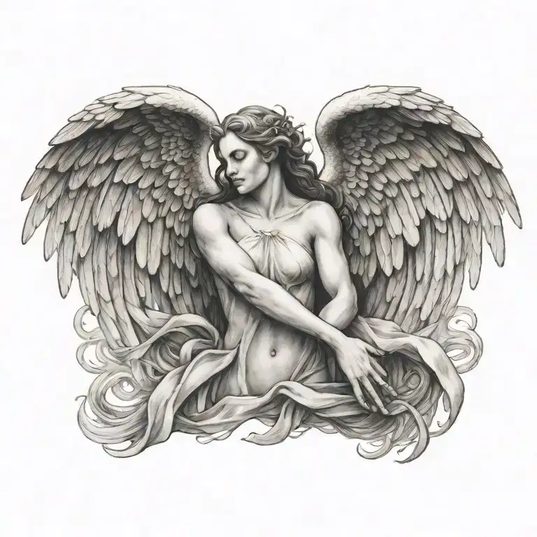 Flying Angel Holding Hands Reaching Towards Living A Fulfilling