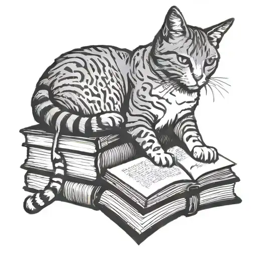 Books Reading Person Anxiety Cat