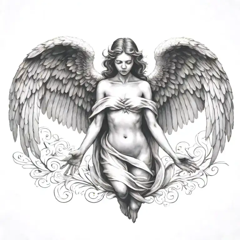 Flying Angel Holding Hands Reaching Towards Living A Fulfilling