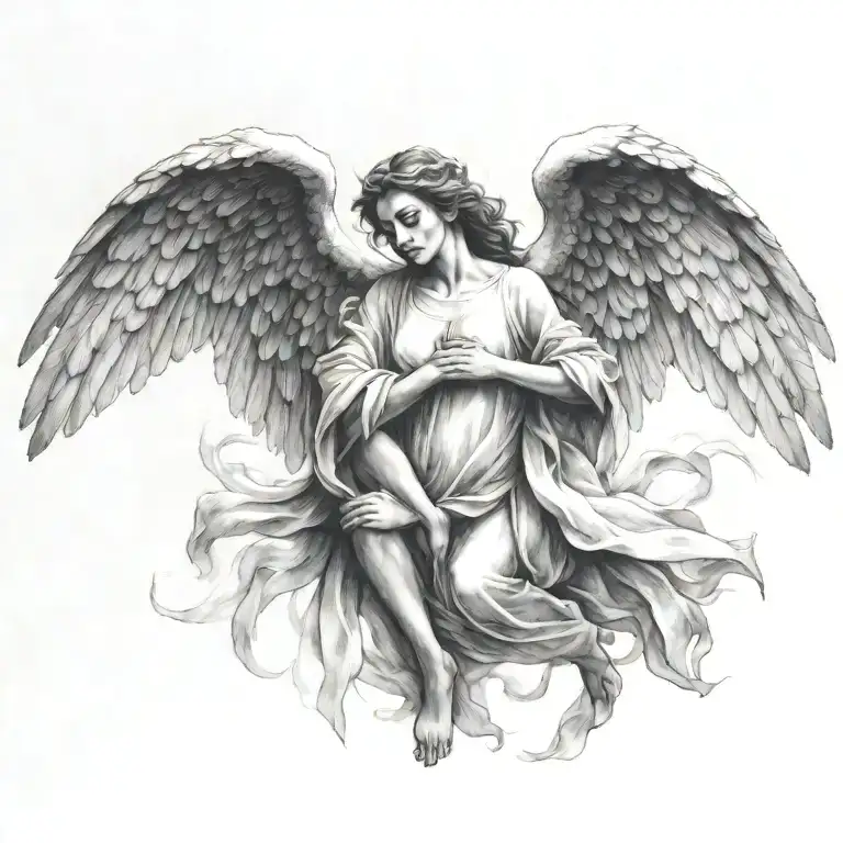 Flying Angel Holding Hands Reaching Towards Living A Fulfilling