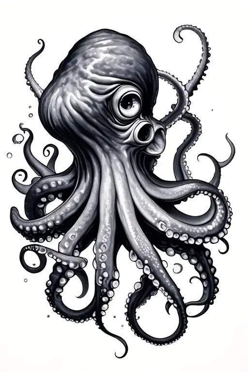 Realistic Octopus Ocean Background