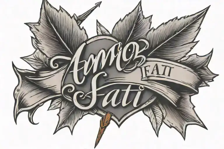 Amor Fati Script With An Arrow Below It