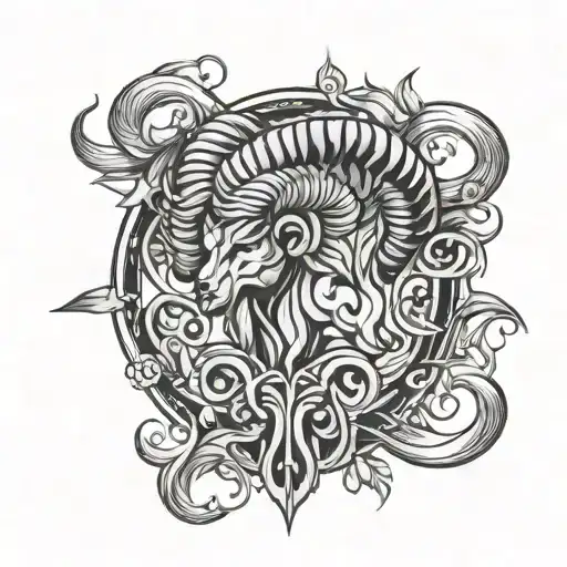 Aries Zodiac Sign Flames