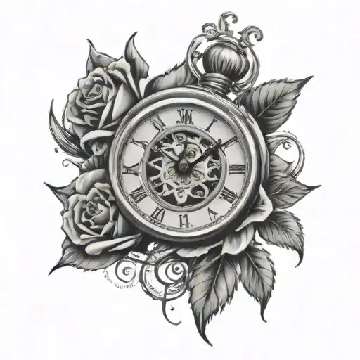 Clock With Roses Around It