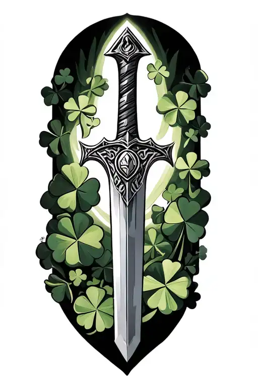 Legend Of Zelda Master Sword And Clovers Growing