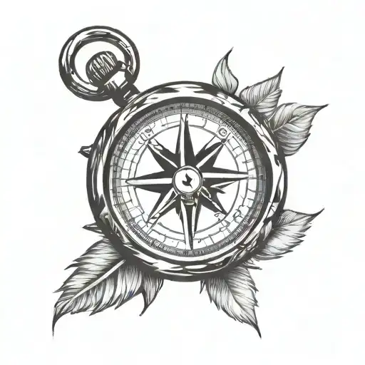 Compass And Dog Paw Print