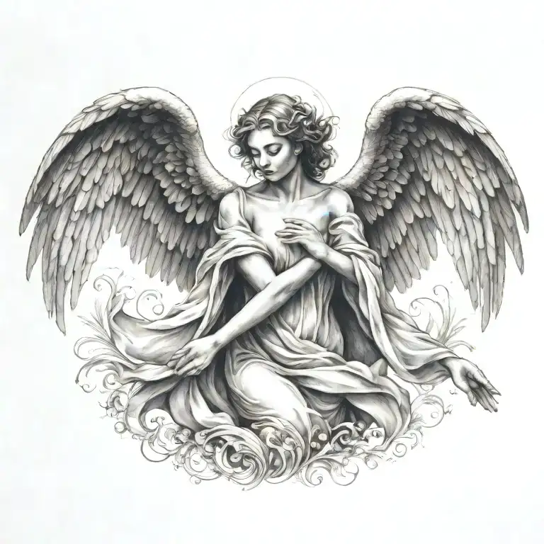 Flying Angel Holding Hands Reaching Towards Living A Fulfilling