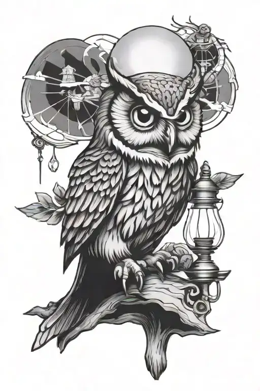 Owl With Lamp