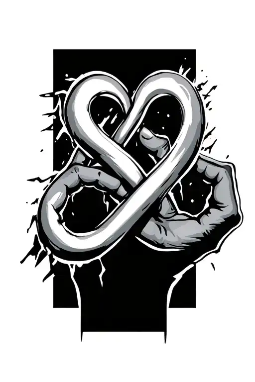 Infinity Sign Intertwined Shreds On Back Of Hand