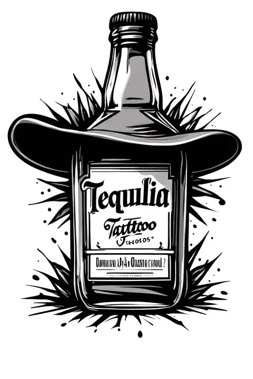 Tequlia Bottle With Hat