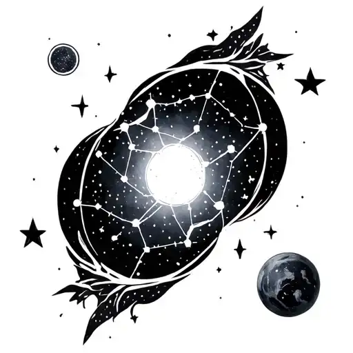 Gemini Constellation Tattoo With Air Sign