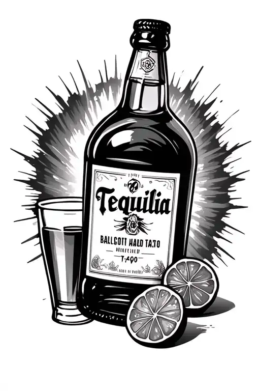 Tequlia Bottle & Shot Glass