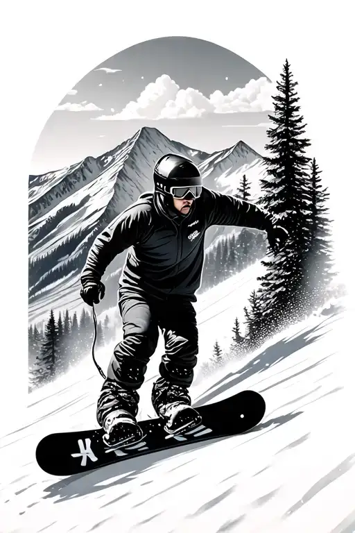 Snowboarding & Mountain Landscape