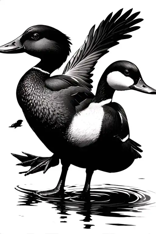 Ducking Hunting Scene