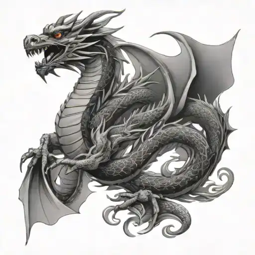 Dragon And Chinese Symbols