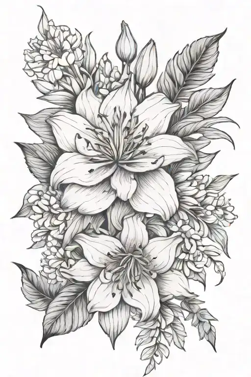 Pink Lily Peony And Foliage