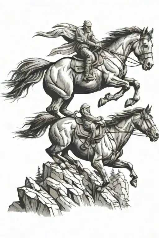 Horse Climbing Mountain