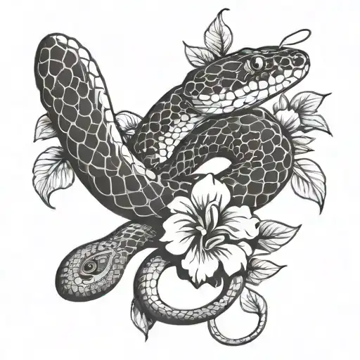 Snake With Flowers