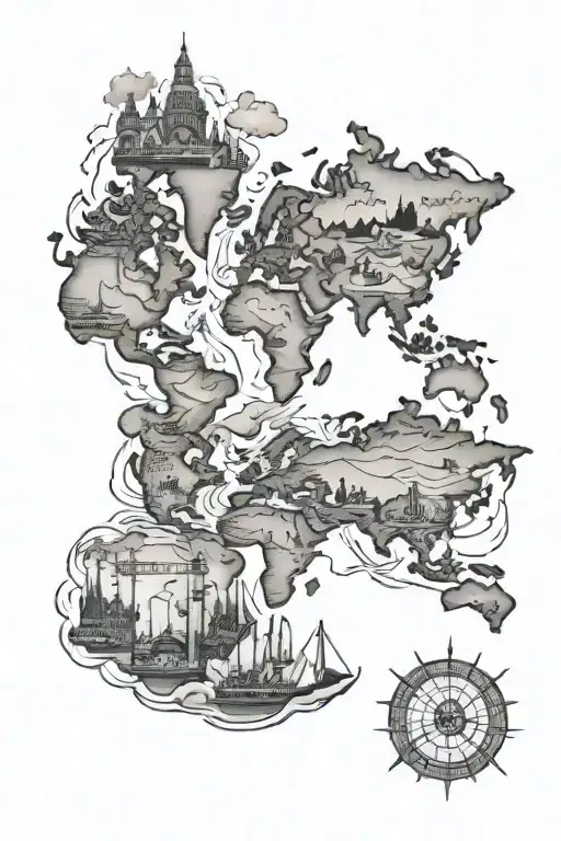 World Map Travel Themed