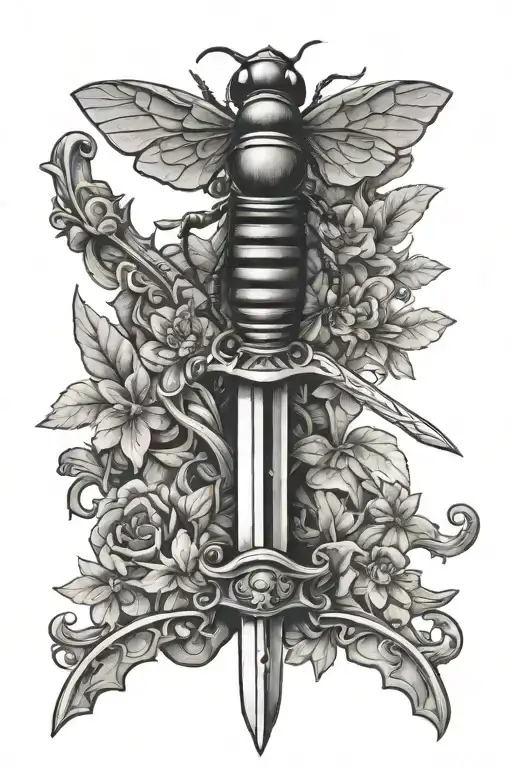 Sword With A Bee And Key In The Hilt