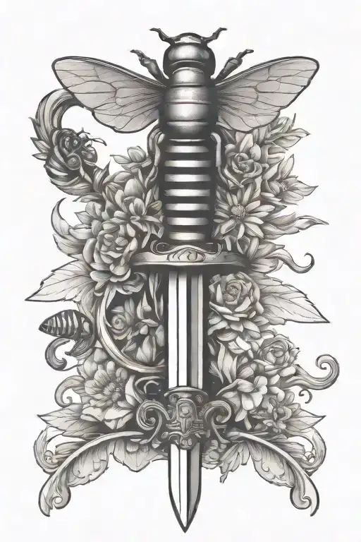Sword With A Bee And Key In The Hilt