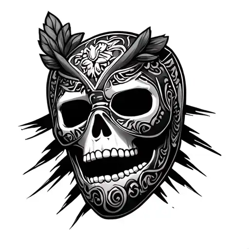Skull Wearing Lucha Libre Mask