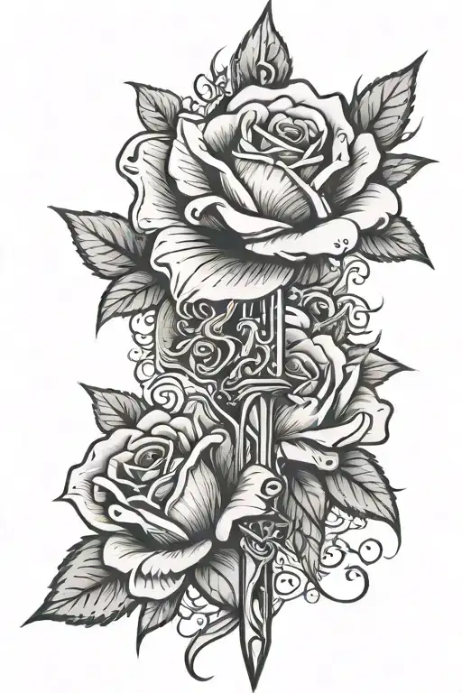 Switch Blade Stabbing Through Rose