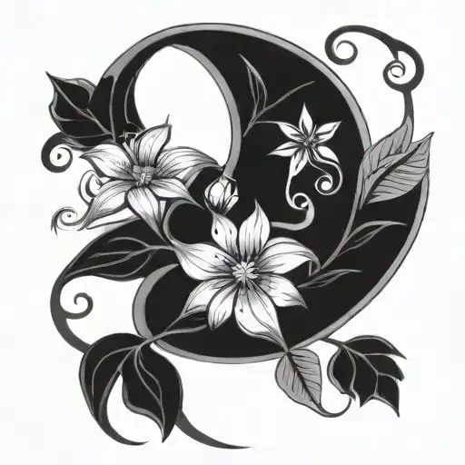 Celtics Crescent Moon And Starflowers Intertwined Vines