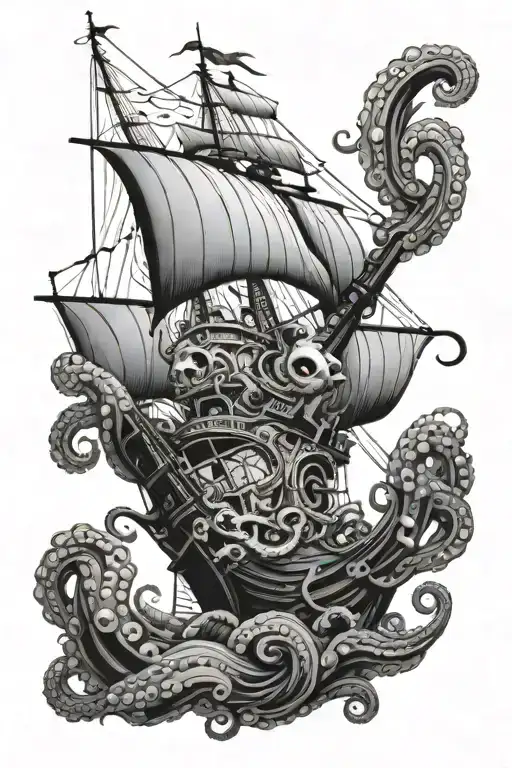 Octopus Ship Sailing