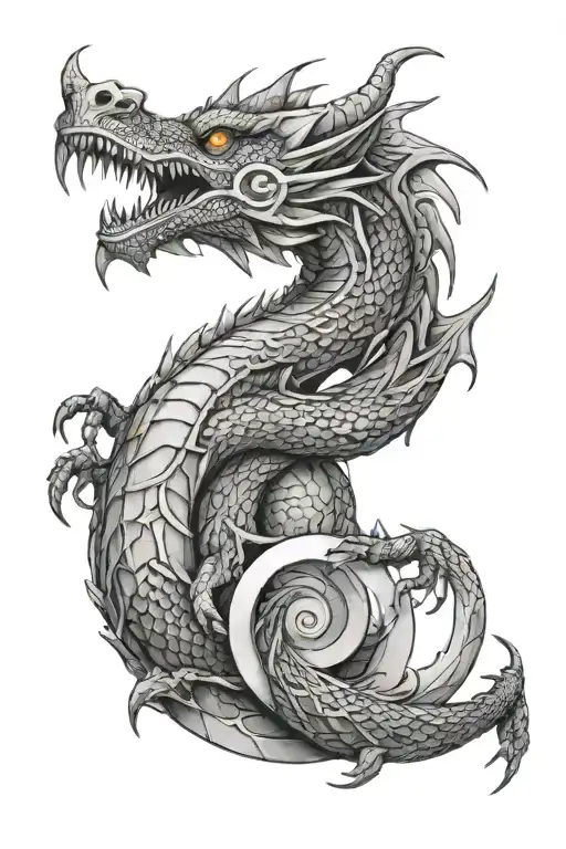 Dragon Holding Circle With Triangle