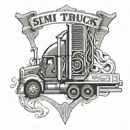 Semi Trucks Pool Guitar Neck